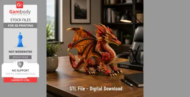 Autumn Ember Dragon STL File for 3D Print