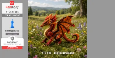 Autumn Ember Dragon STL File for 3D Print