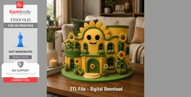 Happy Sunflower House STL File for 3D Print