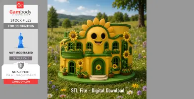 Happy Sunflower House STL File for 3D Print