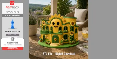 Happy Sunflower House STL File for 3D Print