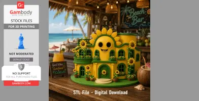 Happy Sunflower House STL File for 3D Print