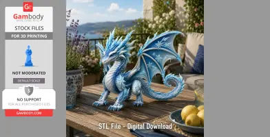 Winter Frost Dragon STL File for 3D Print