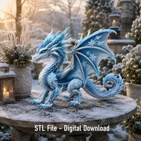 Winter Frost Dragon STL File for 3D Print
