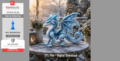 Winter Frost Dragon STL File for 3D Print