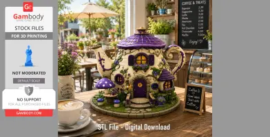 Enchanted Teapot Cottage STL File for 3D Print
