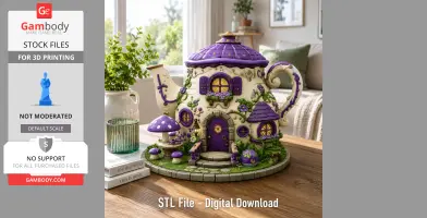 Enchanted Teapot Cottage STL File for 3D Print