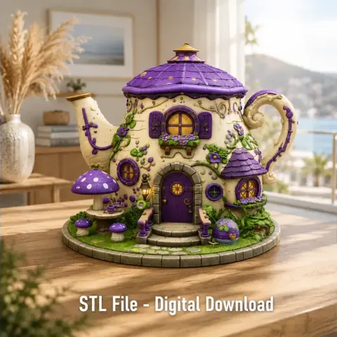 Enchanted Teapot Cottage STL File for 3D Print