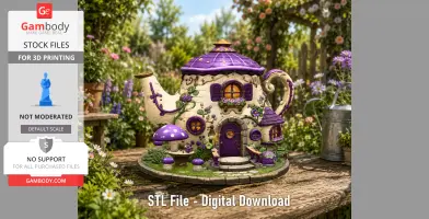 Enchanted Teapot Cottage STL File for 3D Print