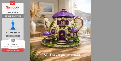 Enchanted Teapot Cottage STL File for 3D Print