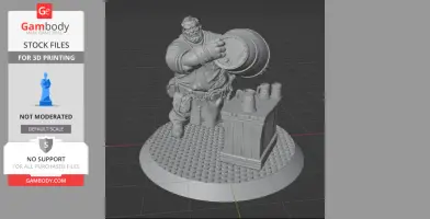 FREE NPC Barkeep Fantasy Miniatures 32mm STL for TTRPG