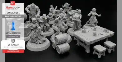 FREE NPC Barkeep Fantasy Miniatures 32mm STL for TTRPG