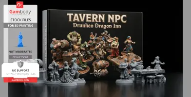 FREE NPC Barkeep Fantasy Miniatures 32mm STL for TTRPG