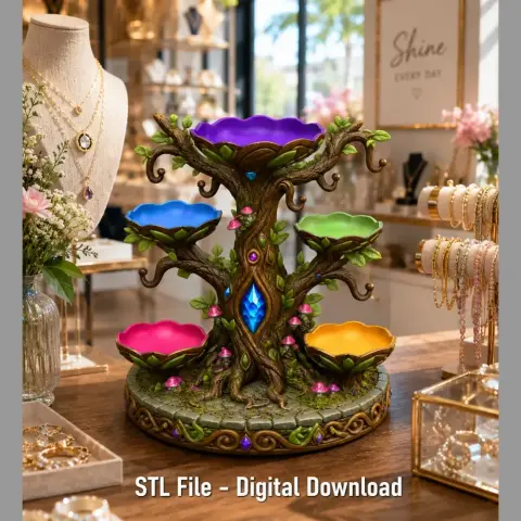 Enchanted Jewelry Tree Display STL File for 3D Print