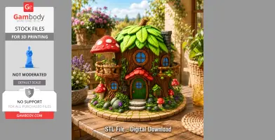 Enchanted Tree House Cottage STL File for 3D Print
