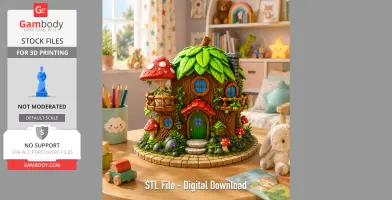 Enchanted Tree House Cottage STL File for 3D Print