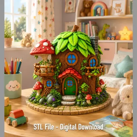 Enchanted Tree House Cottage STL File for 3D Print