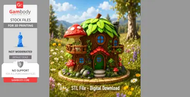 Enchanted Tree House Cottage STL File for 3D Print
