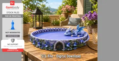 Sleeping Baby Dragon Tray STL File for 3D Print