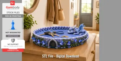 Sleeping Baby Dragon Tray STL File for 3D Print