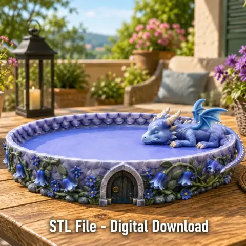 Sleeping Baby Dragon Tray STL File for 3D Print
