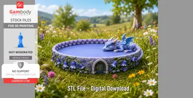 Sleeping Baby Dragon Tray STL File for 3D Print