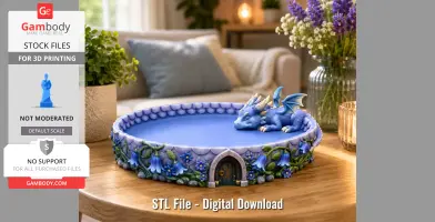 Sleeping Baby Dragon Tray STL File for 3D Print
