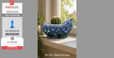 Baby Dragon Flower Bowl STL File for 3D Print