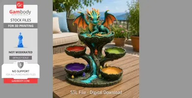 Baby Dragon Organizer Tree STL File for 3D Print