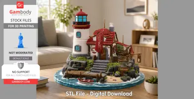 Lighthouse Harbor House STL File for 3D Print