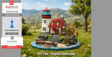 Lighthouse Harbor House STL File for 3D Print