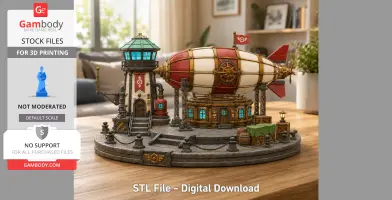 Steampunk Airship Station STL File for 3D Print