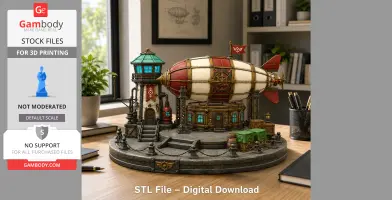 Steampunk Airship Station STL File for 3D Print