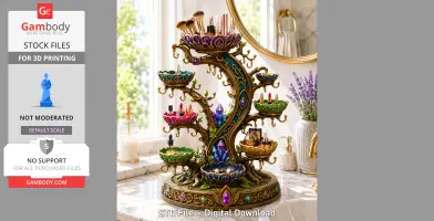 Enchanted Crystal Jewelry Tree STL File for 3D Print