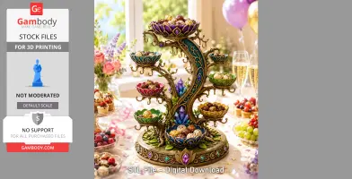 Enchanted Crystal Jewelry Tree STL File for 3D Print