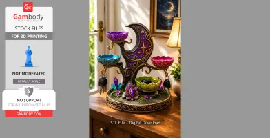 Celestial Moon Jewelry & Key Organizer STL File for 3D Print