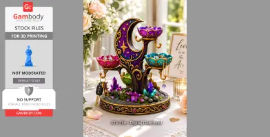 Celestial Moon Jewelry & Key Organizer STL File for 3D Print