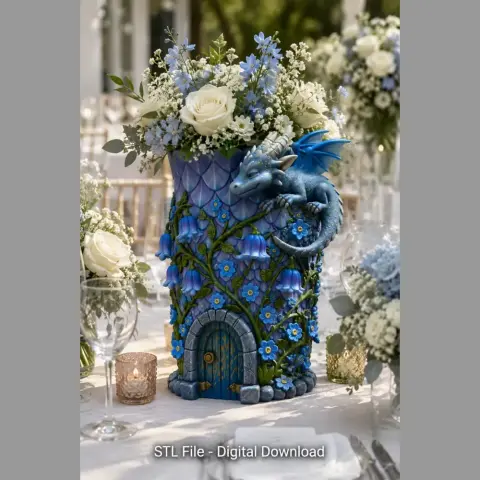Enchanted Dragon Flower Tower Vase