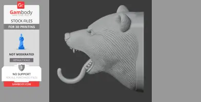 Bear Head Wall Hanger Coat and Key Holder Hook