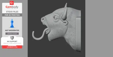 Bison Head Wall Hanger Coat and Key Holder Hook