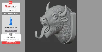 Bison Head Wall Hanger Coat and Key Holder Hook