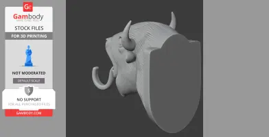 Bison Head Wall Hanger Coat and Key Holder Hook