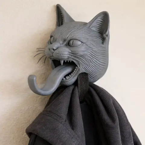 Cat Head Wall Hanger Coat and Key Holder Hook
