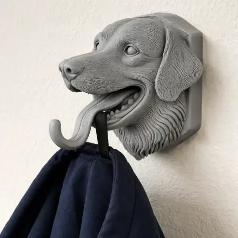 Dog Head Wall Hanger Coat and Key Holder Hook