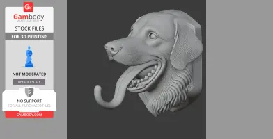 Dog Head Wall Hanger Coat and Key Holder Hook