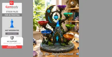 Mystic Moon Crystal Shrine STL File for 3D Print