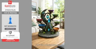 Mystic Moon Crystal Shrine STL File for 3D Print
