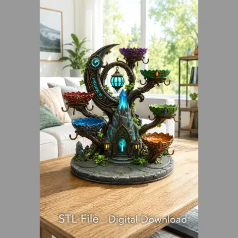 Mystic Moon Crystal Shrine STL File for 3D Print