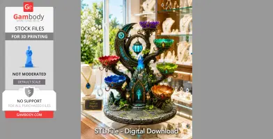 Mystic Moon Crystal Shrine STL File for 3D Print