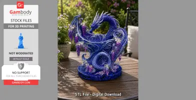 Midnight Wisteria Dragon Bowl STL File for 3D Print